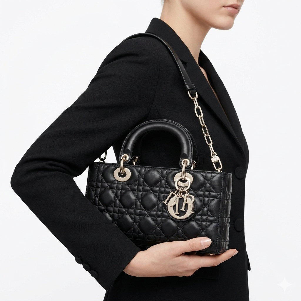 Dior Lady D-Joy Bag in balck and white Cannage Leather 🖤👜✨