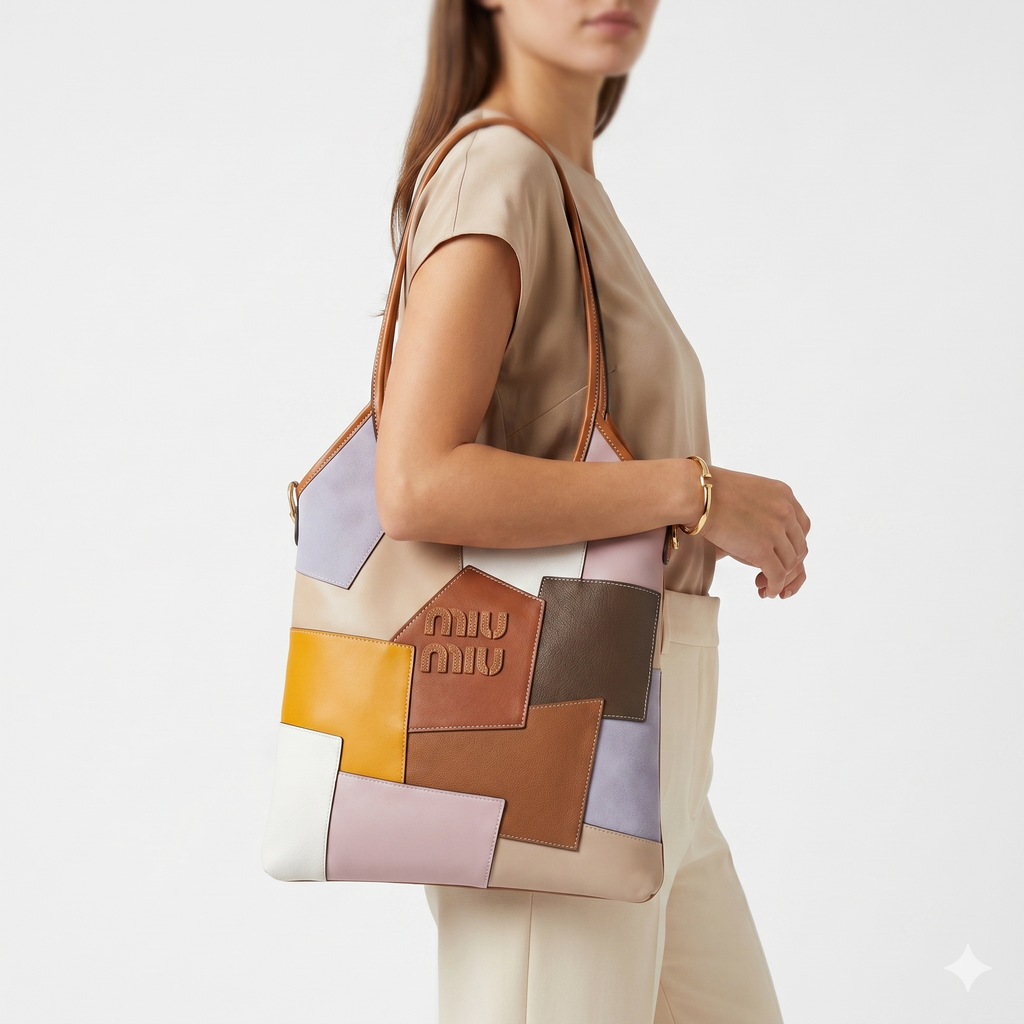 Miu Miu Patchwork Tote Bag in Multi-Color Leather and Suede 👜✨
