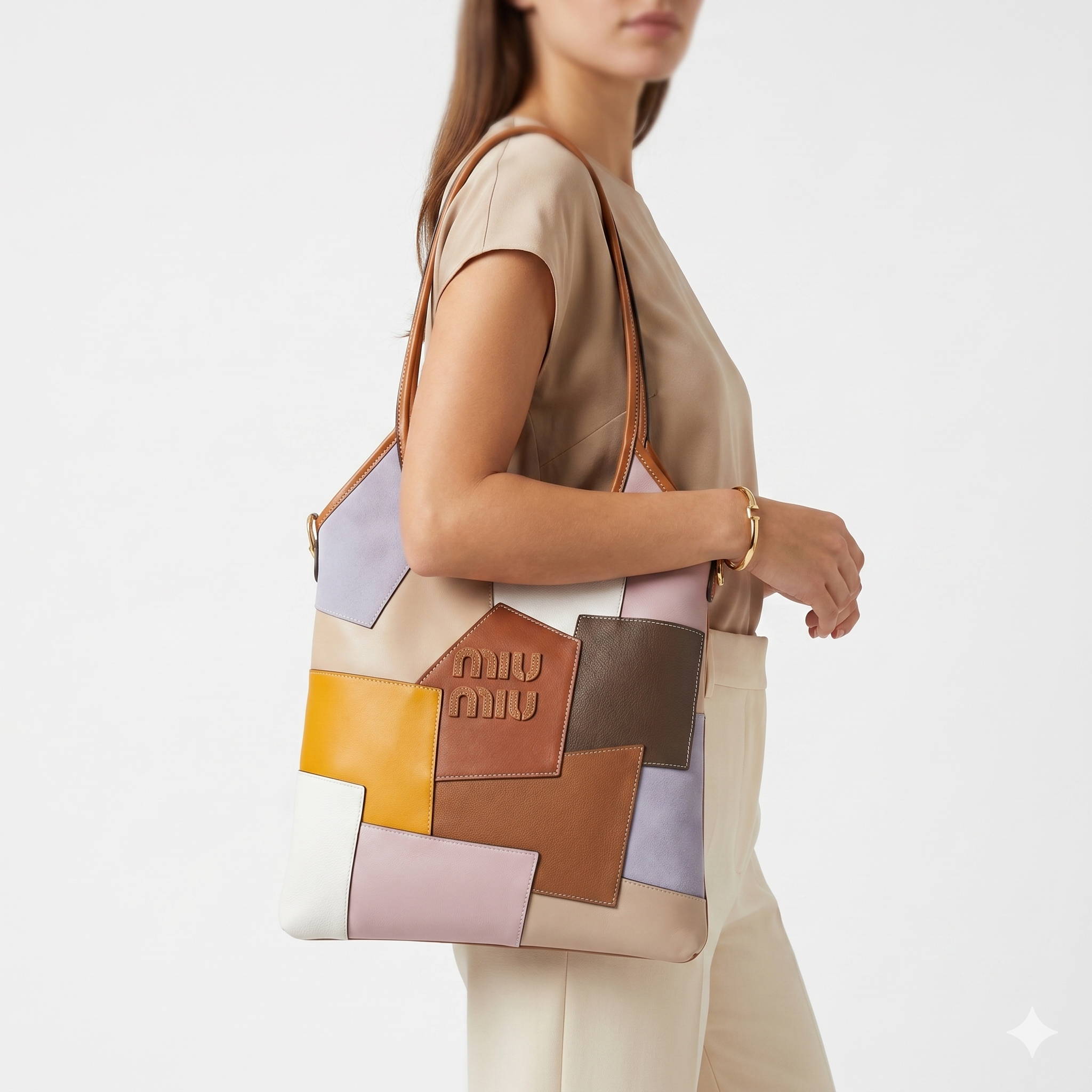 Miu Miu Patchwork Tote Bag in Multi-Color Leather and Suede 👜✨