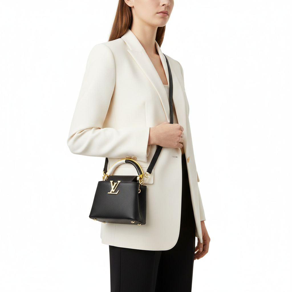 Louis Vuitton Capucines Mini in Black Taurillon Leather 👜✨🖤