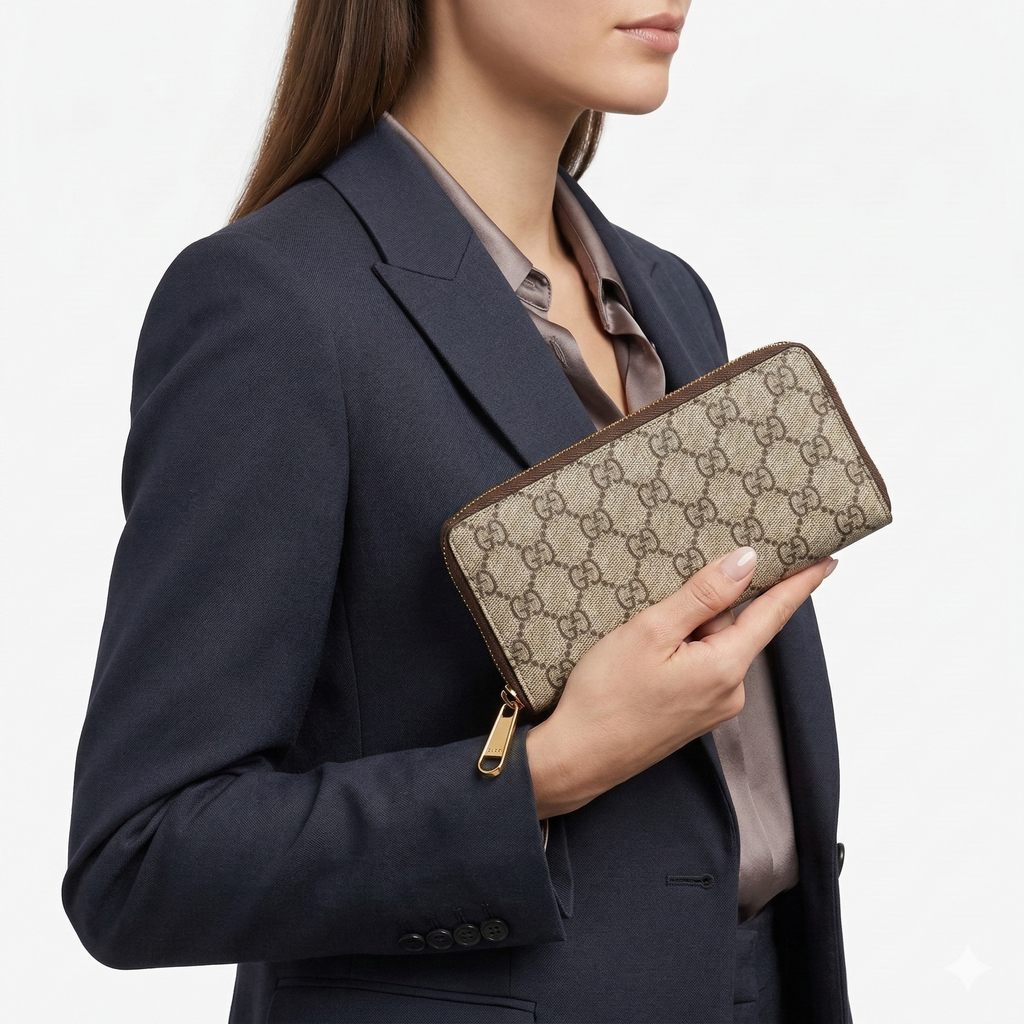 Gucci Tri-Tone Wallet 💙🤎 Beige & Blue 💼