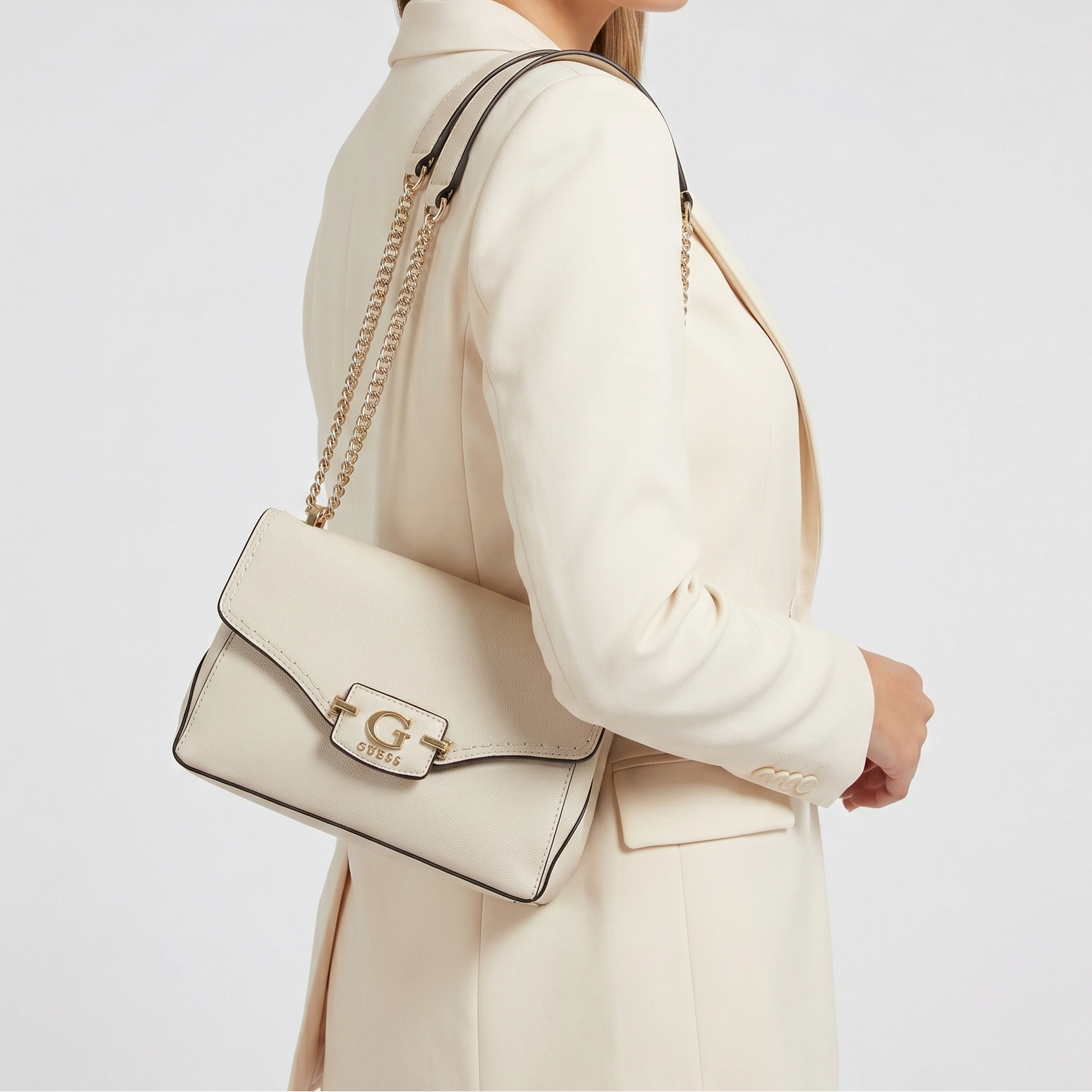 Guess A-One Leather Bag 👜 Beige & Blue