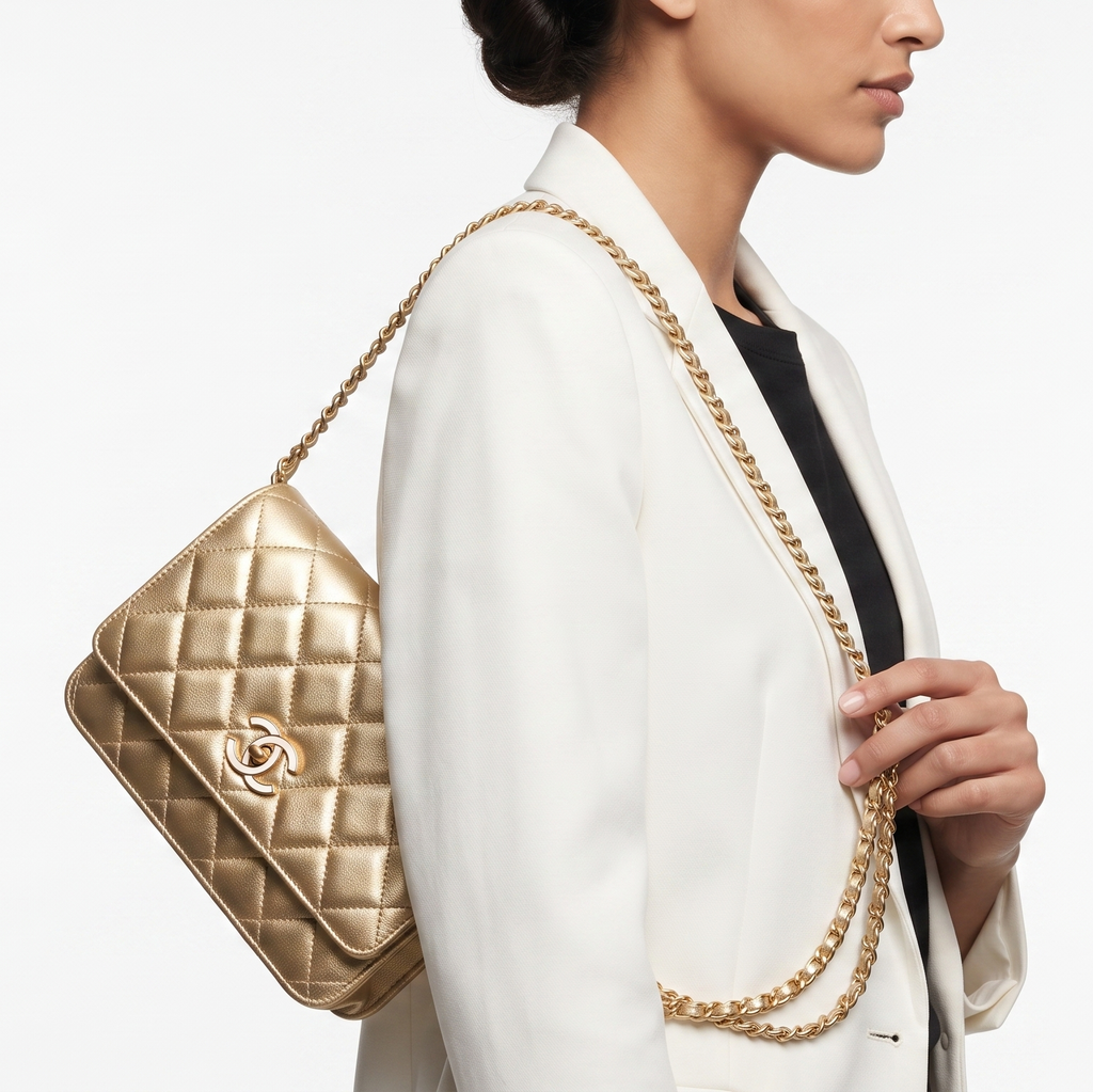 Chanel Quilted Metallic Chain Bag 👜✨