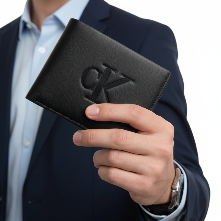 Calvin Klein Men's Embossed Logo Leather Bifold Wallet 💼✨🖤