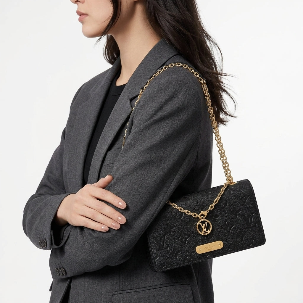 Louis Vuitton Empreinte Monogram Chain Bag in Black