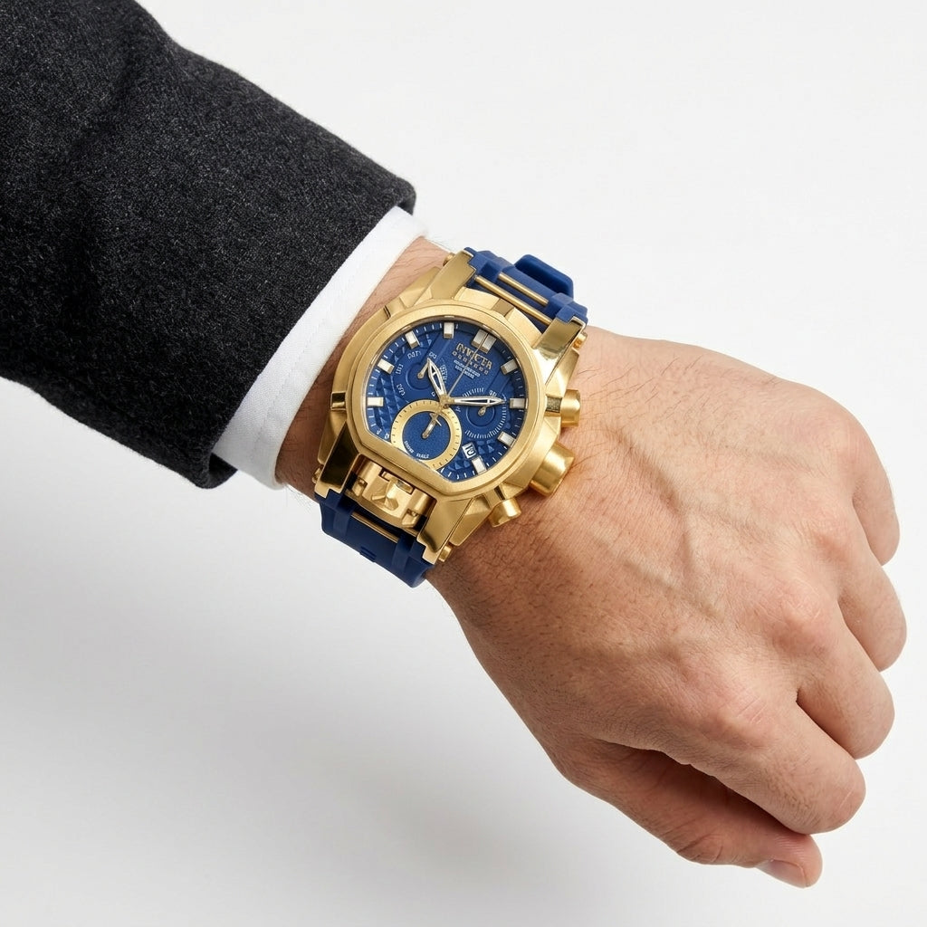 Invicta Reserve Gold and Blue Chronograph Watch