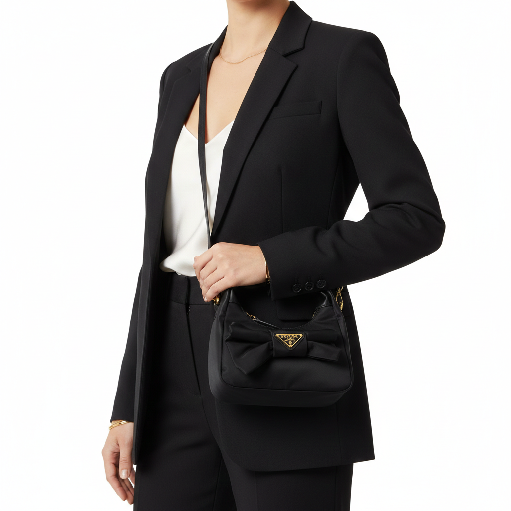 Prada Re-Edition Nylon Bow Mini Bag 🎀🖤✨