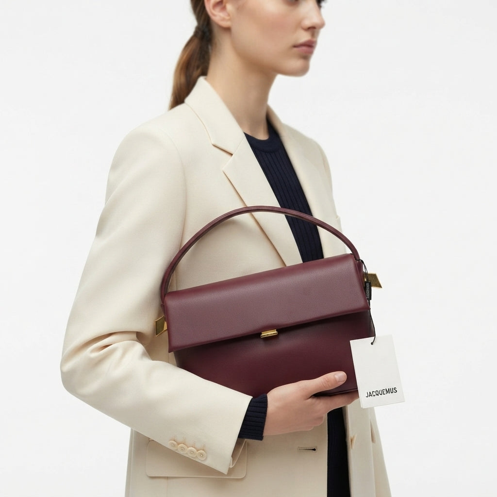 Jacquemus Sleek Shoulder Bag with Gold Tone Hardware