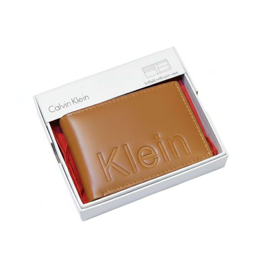 🤎 Calvin Klein Embossed Logo Billfold Wallet with Coin Case 🪙