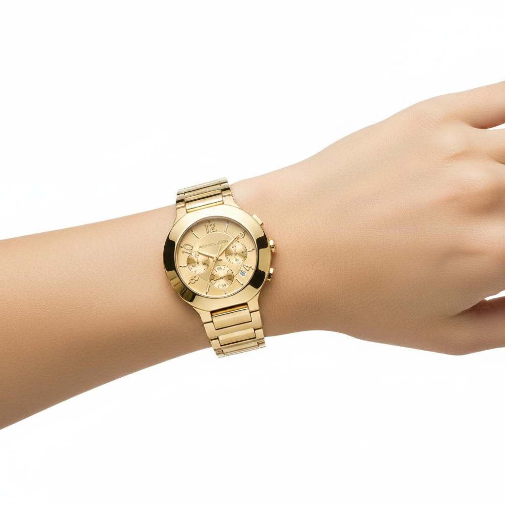 Michael Kors Lexington Gold Chronograph Watch 🌟💛⏱️