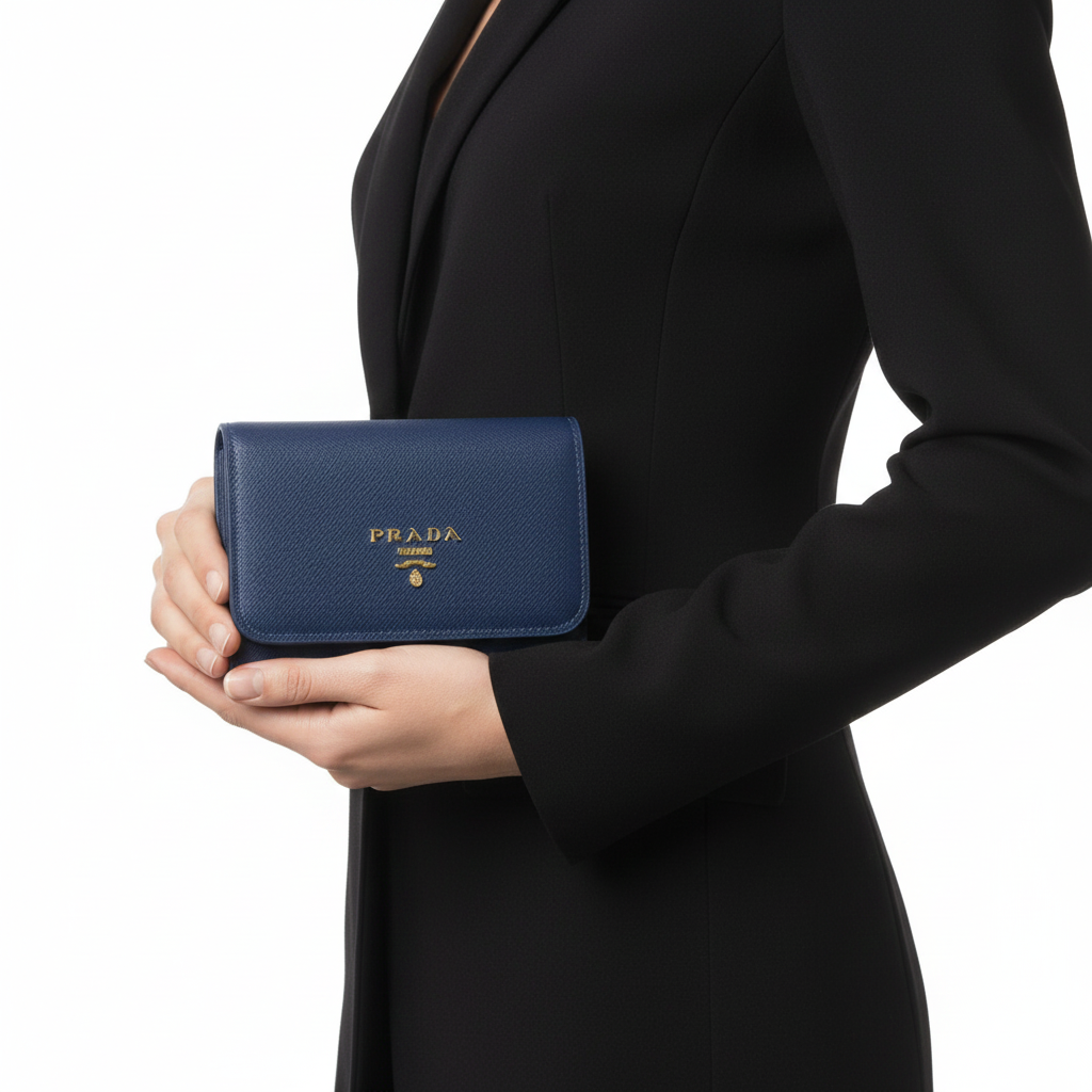 Prada Saffiano Leather Wallet in Bleu 💙✨👜