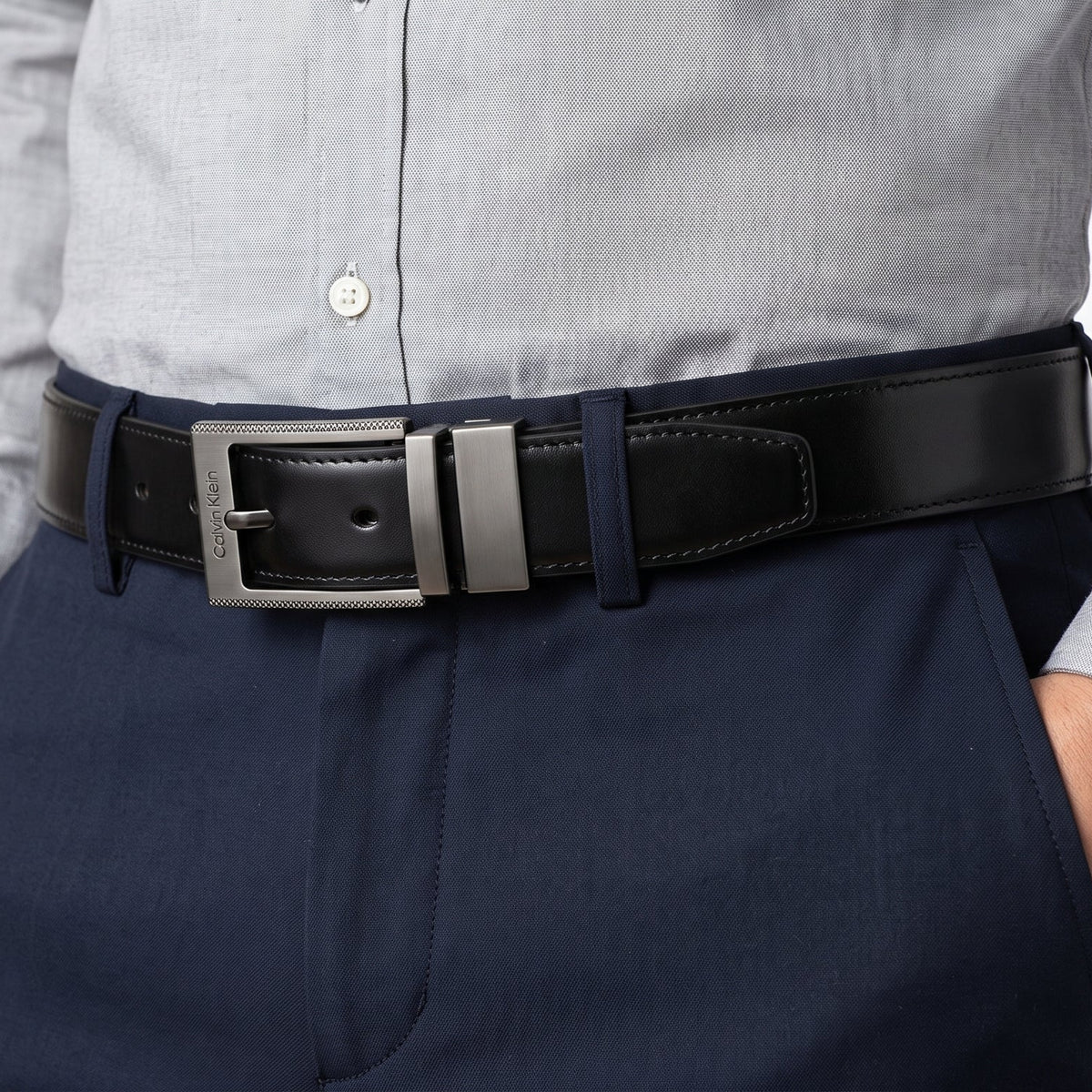 Calvin Klein Mirror Finish Signature Belt