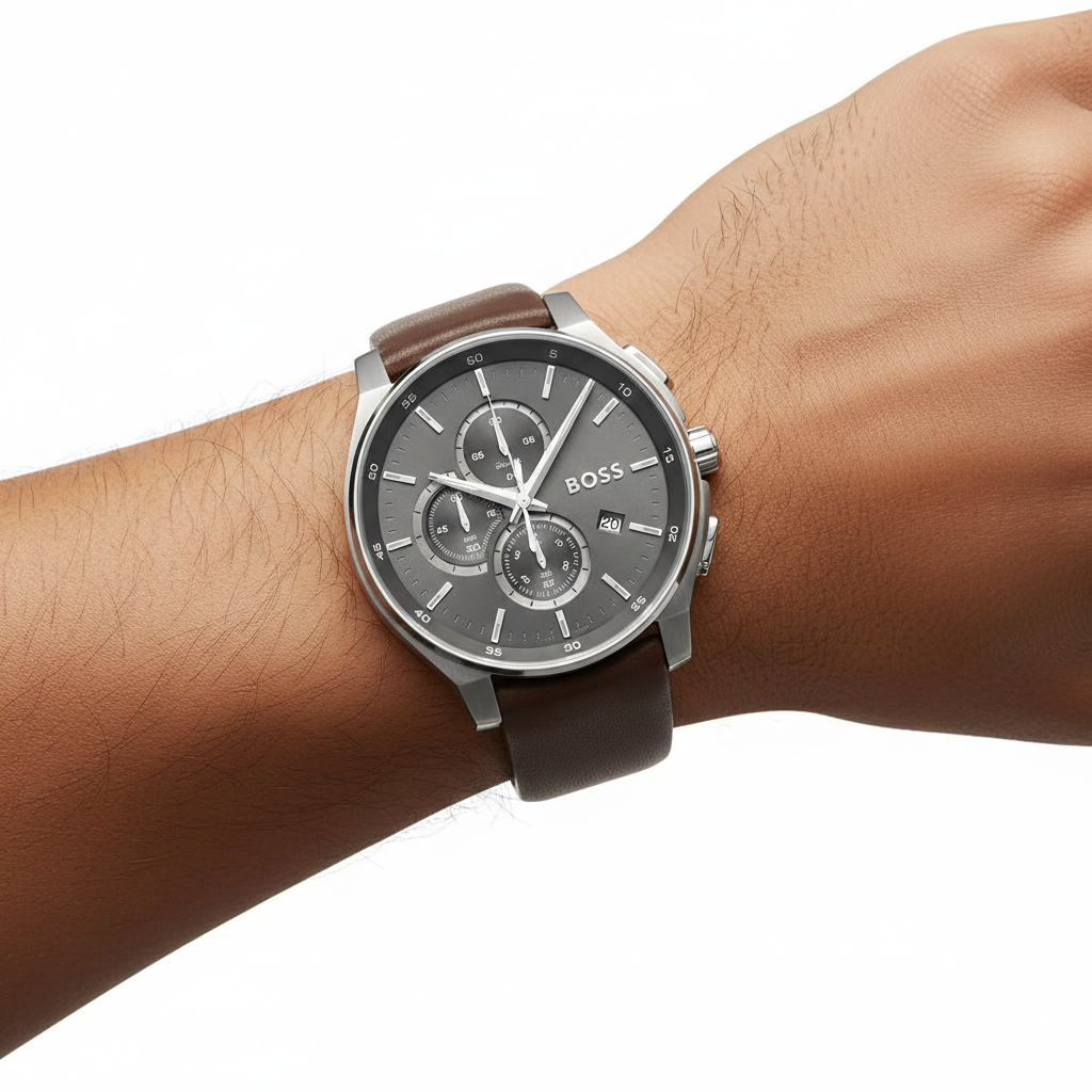 BOSS Grand Prix Chronograph Watch with Leather Strap ⌚💼👔