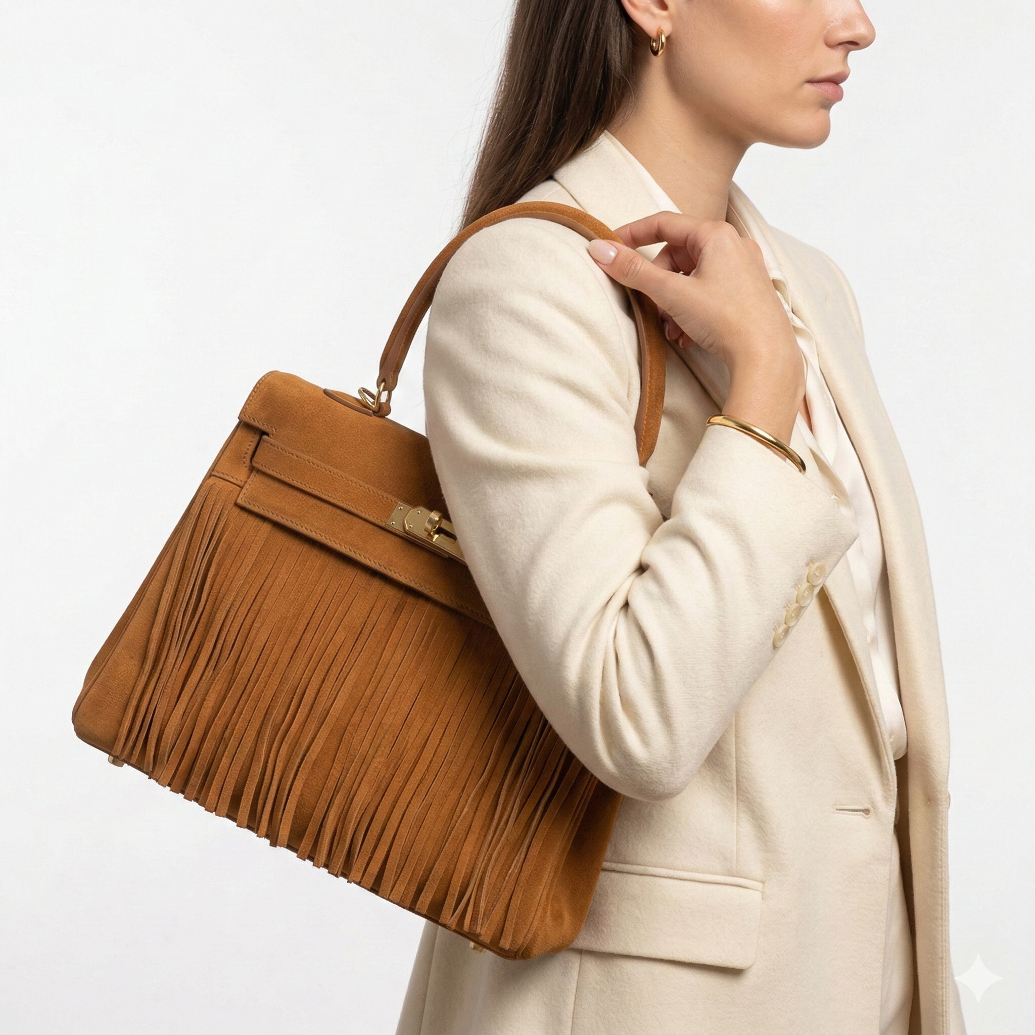 Hermès Kelly 35 Ghillies Fringe Suede Handbag 👜✨🍂