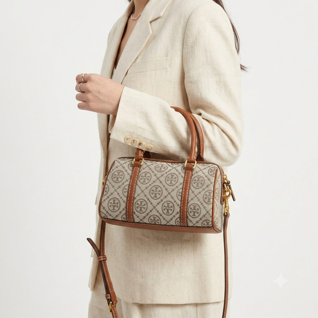 Tory Burch Monogram Barrel Bag in Classic Beige 👜✨