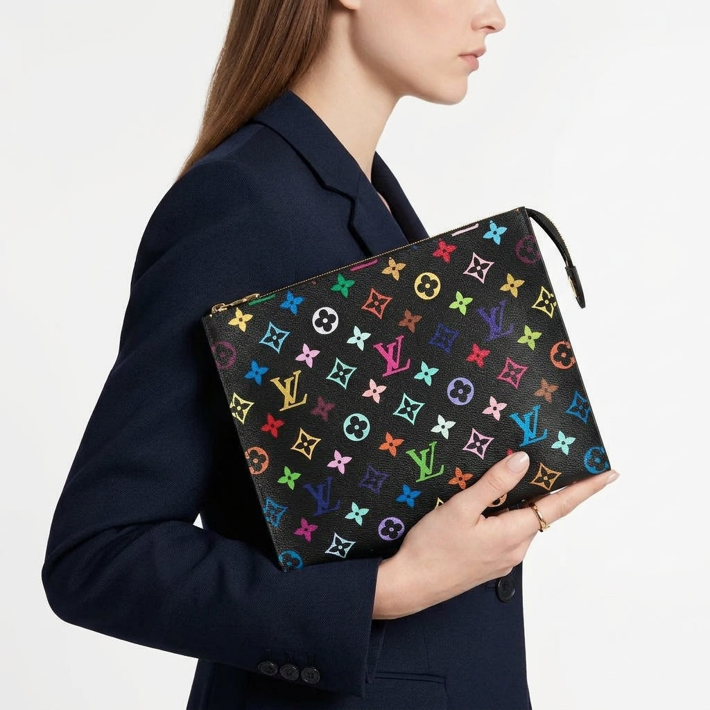 Louis Vuitton Monogram Multicolore Pouch in Black