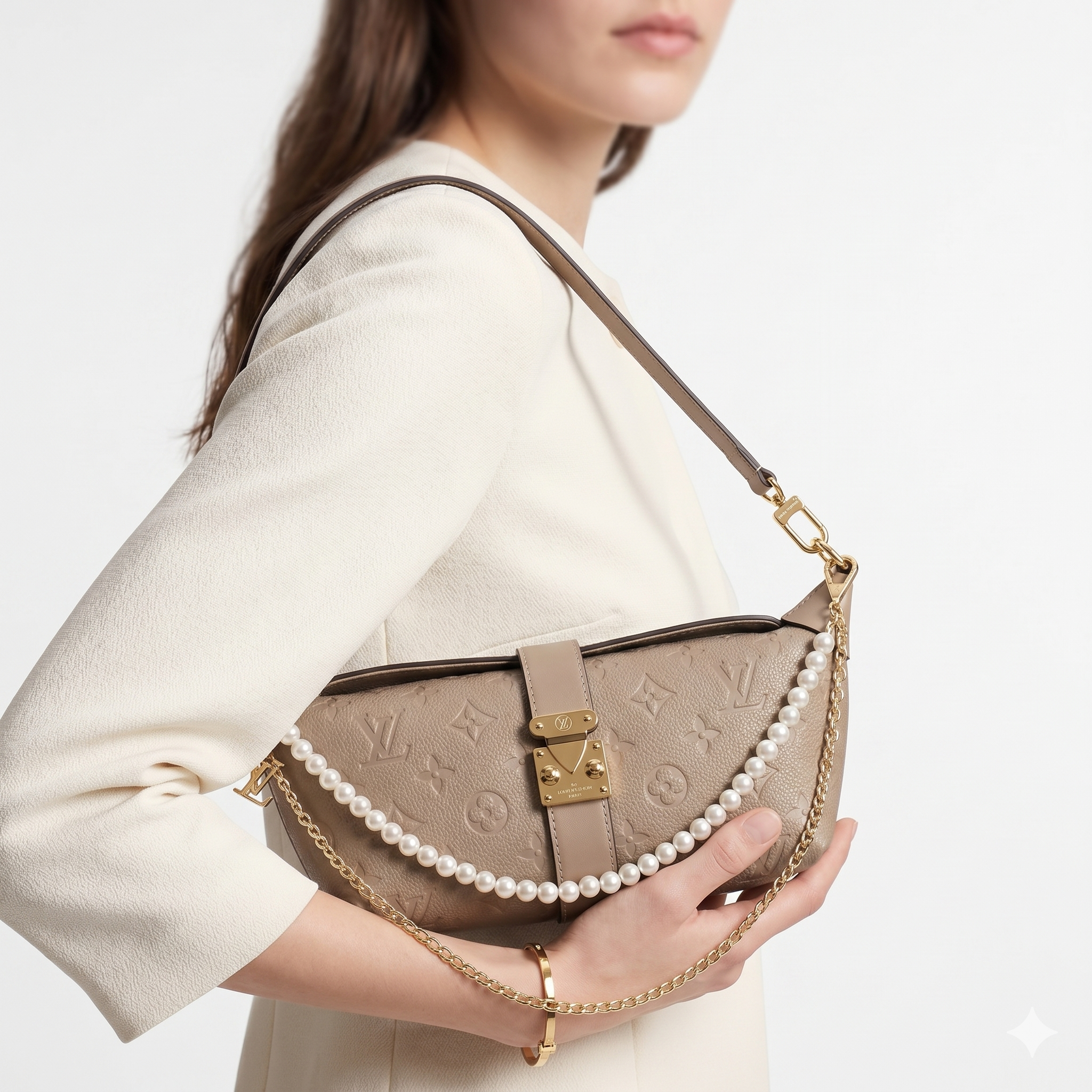 Louis Vuitton Monogram Pearl Chain Bag with Gold Hardware 👜✨