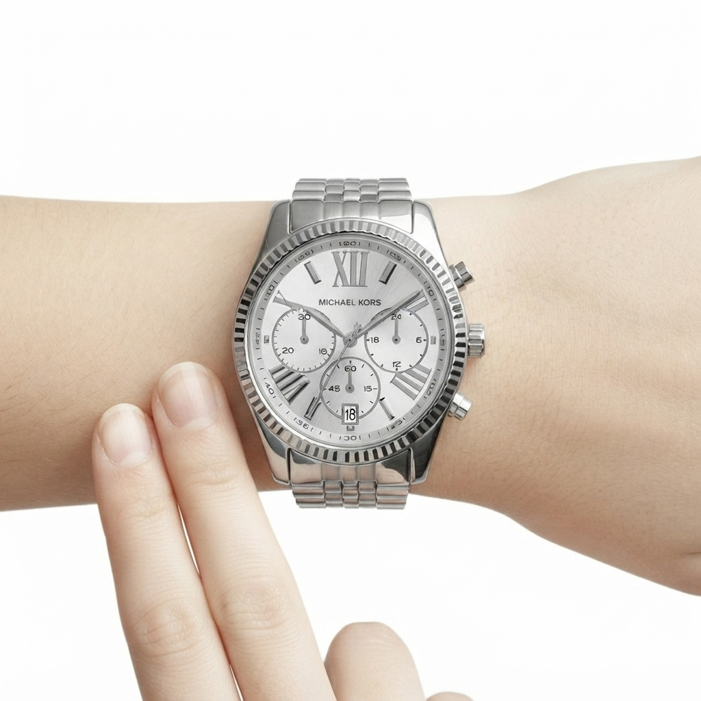 Michael Kors Silver Stainless Steel Chronograph Watch