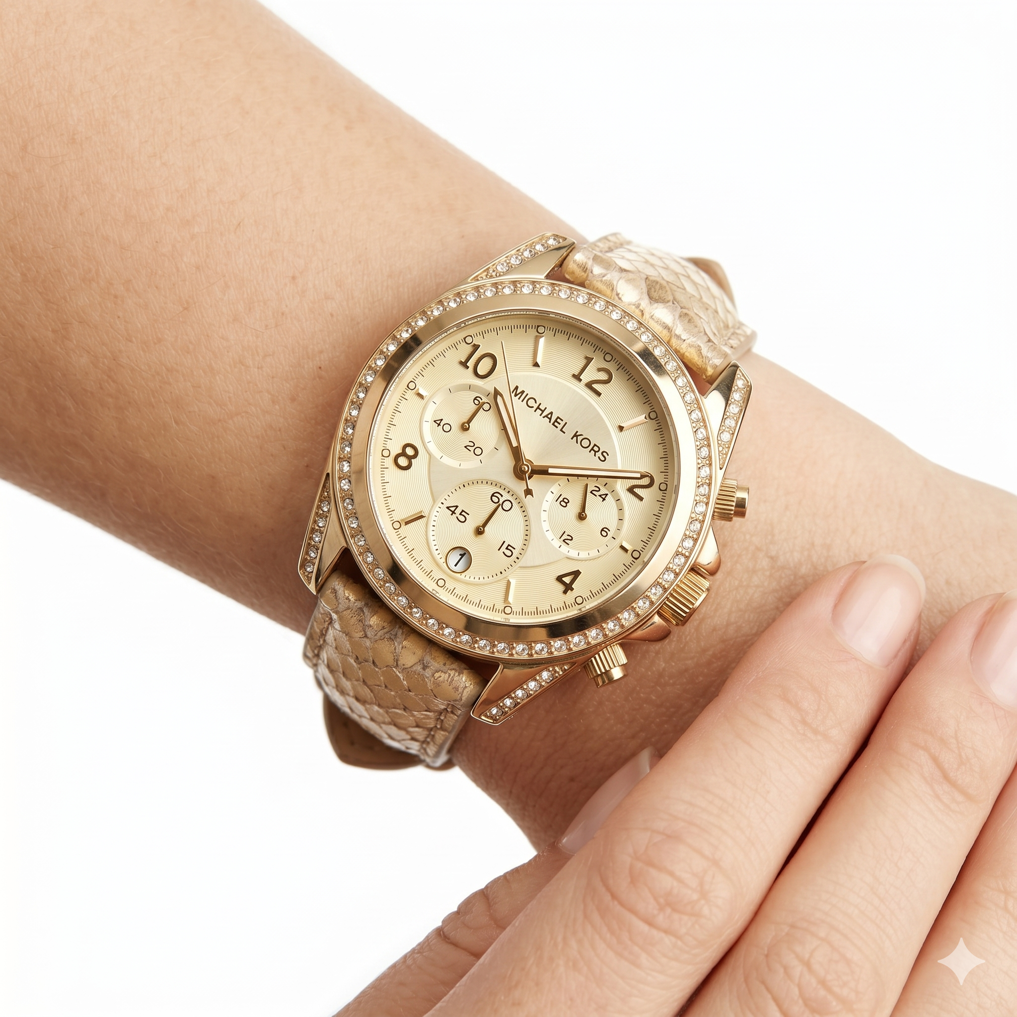Michael Kors Gold-Tone Snakeskin Watch ⌚🐍✨