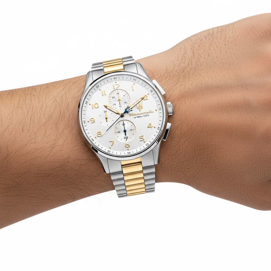 Maserati Traguardo Two-Tone Chronograph Watch ⌚✨🔱