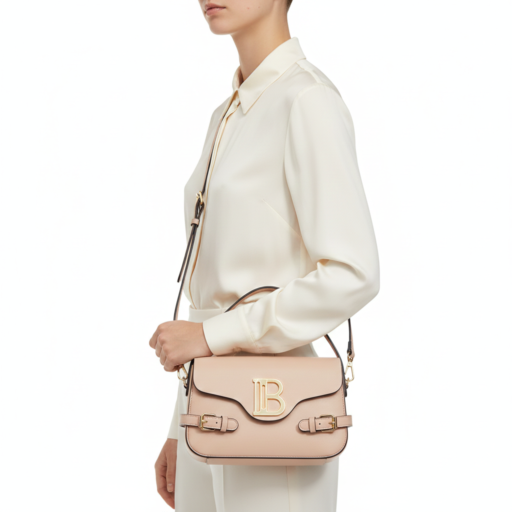 Balmain B-Buzz Blush Leather Shoulder Bag 👜✨🎀