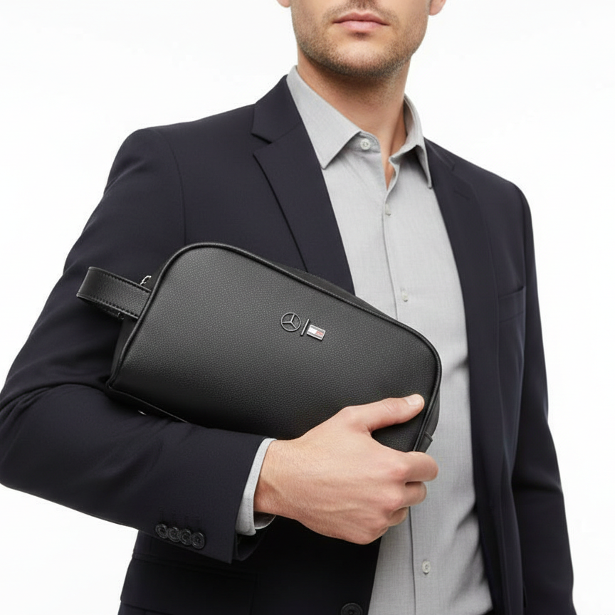 Mercedes-Benz Black Clutch Bag with Box 💼🖤🎁