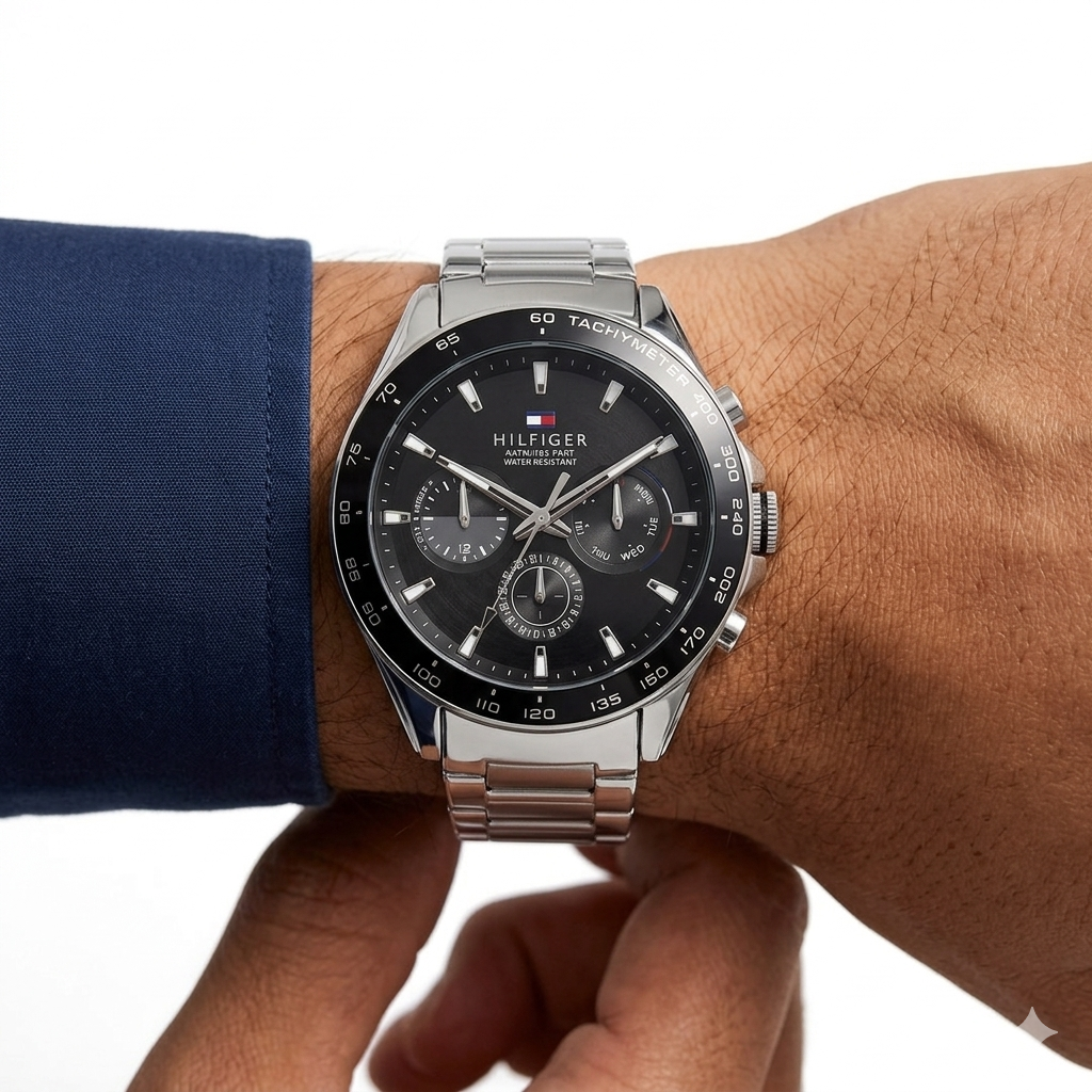 Tommy Hilfiger Stainless Steel Water-Resistant Watch ⌚⚫