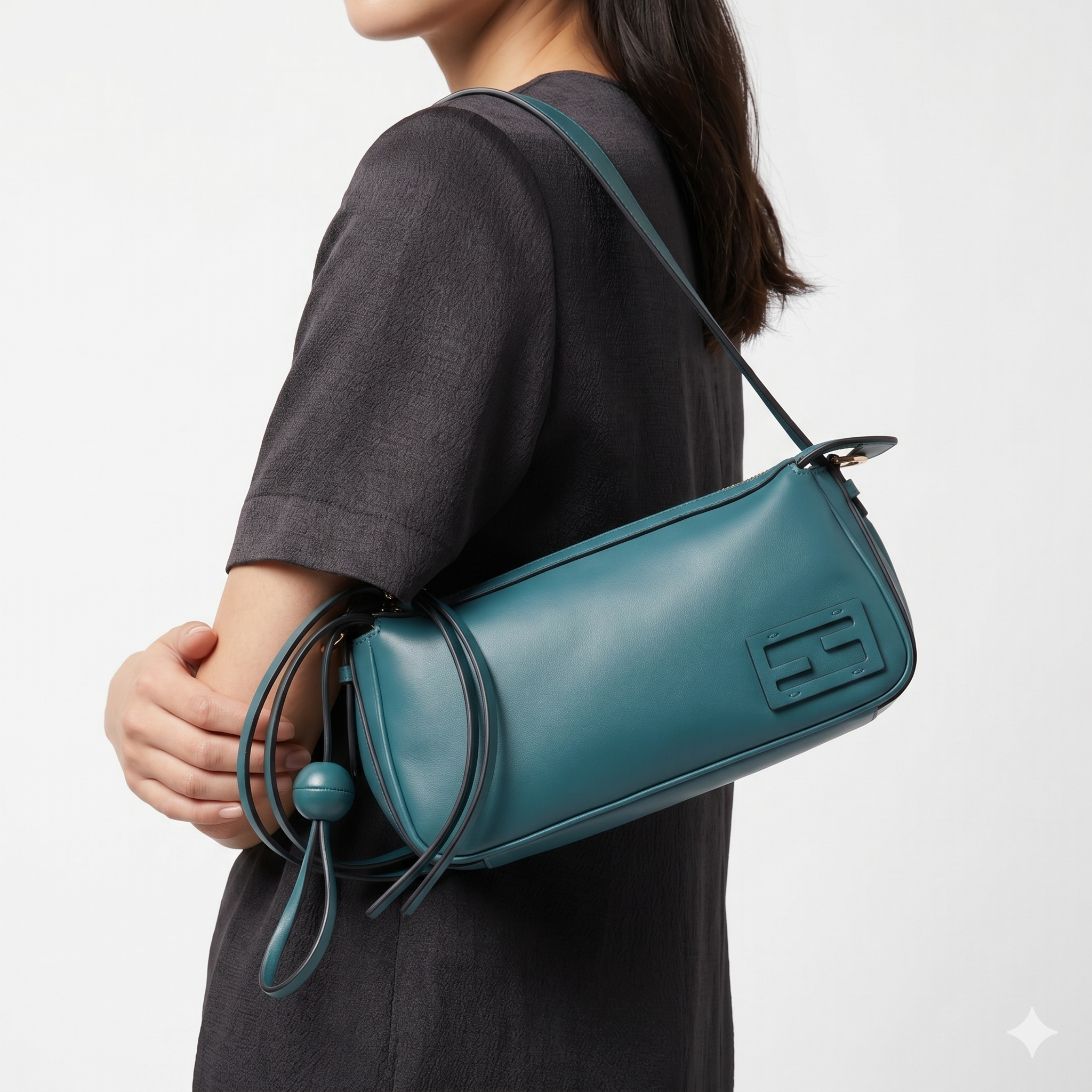 Fendi Baguette: Teal Leather 💙 Designer Chic