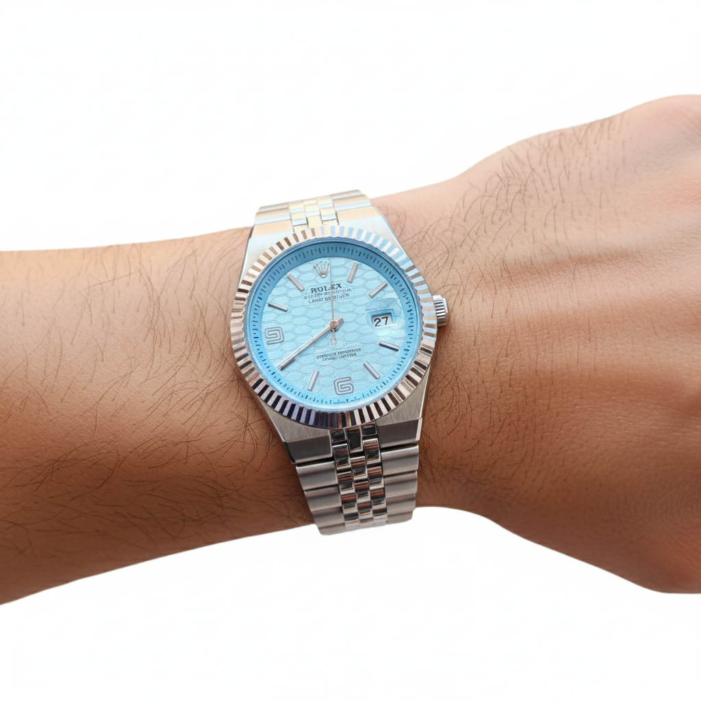 Rolex Oyster Perpetual Land-Dweller with Ice Blue Honeycomb Dial ⌚💎✨