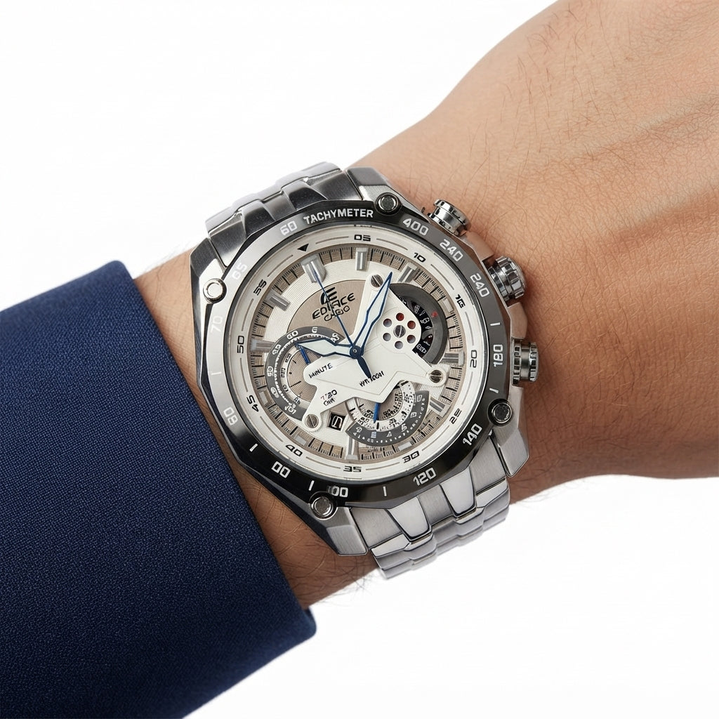 Casio Edifice Stainless Steel Chronograph with Tachymeter