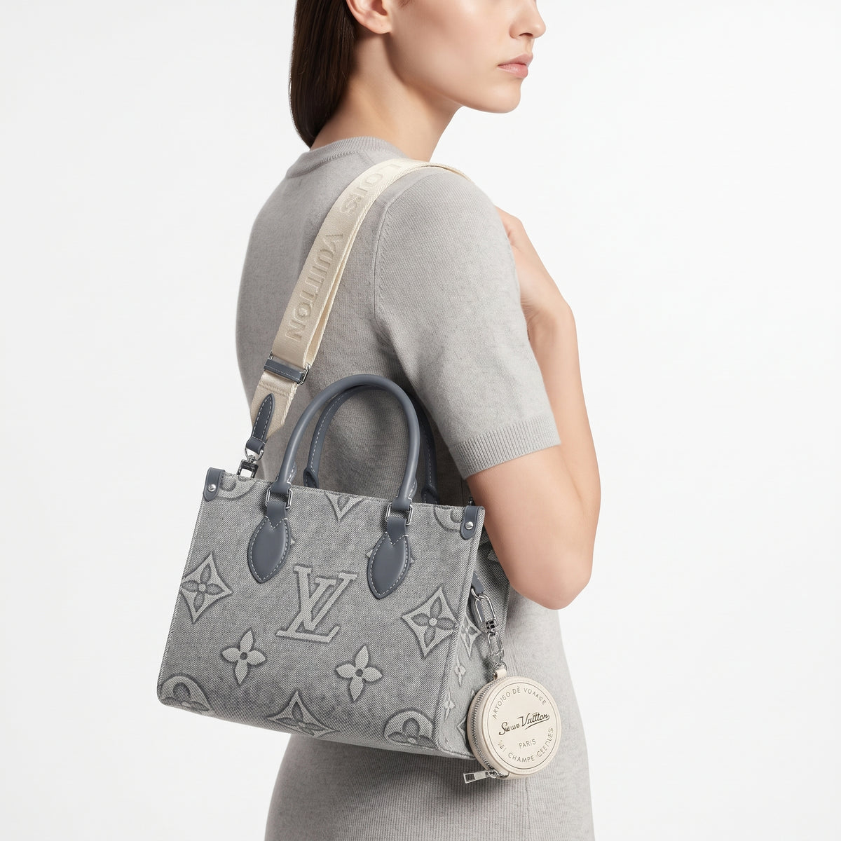 Louis Vuitton Monogram Denim Tote with Detachable Coin Purse