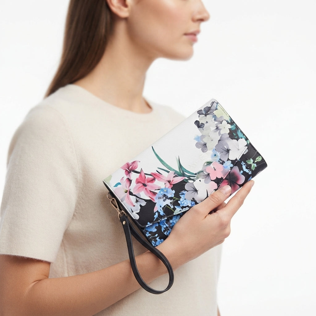 Ted Baker Floral Print Envelope Clutch Bag
