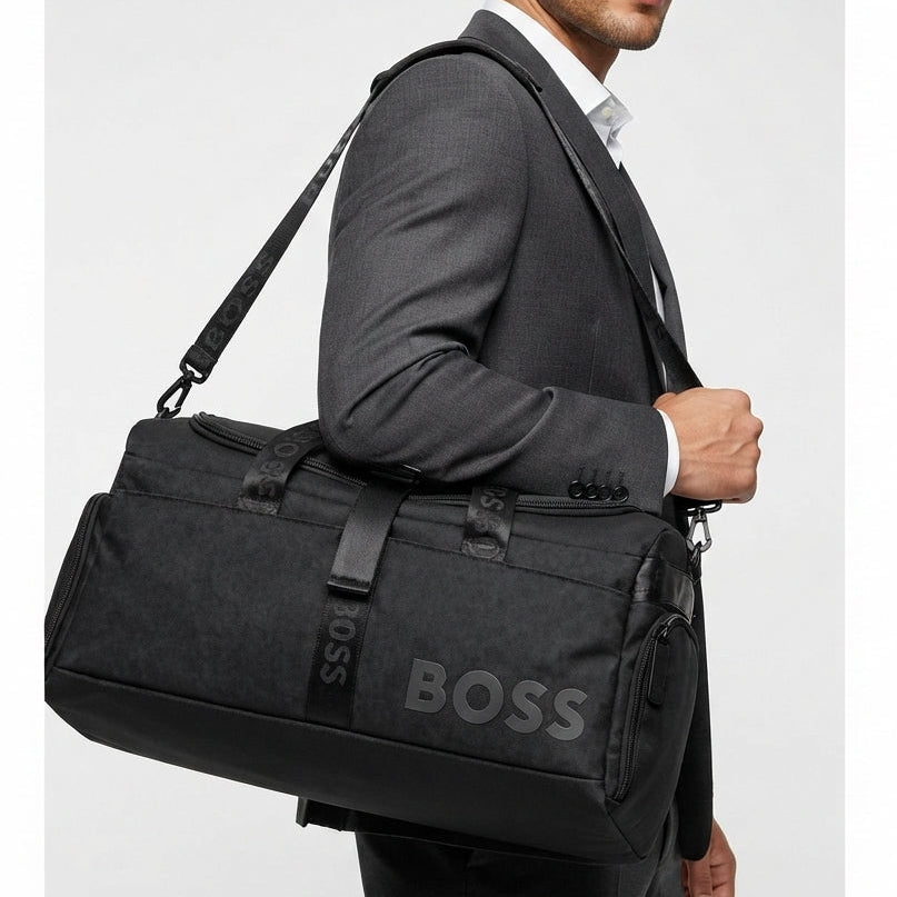 Signature Black Monogram Gym and Travel Duffel