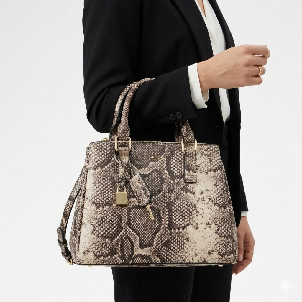 ALDO Lazar Leather Crossbody Bag 👜 Earthy Brown & Beige