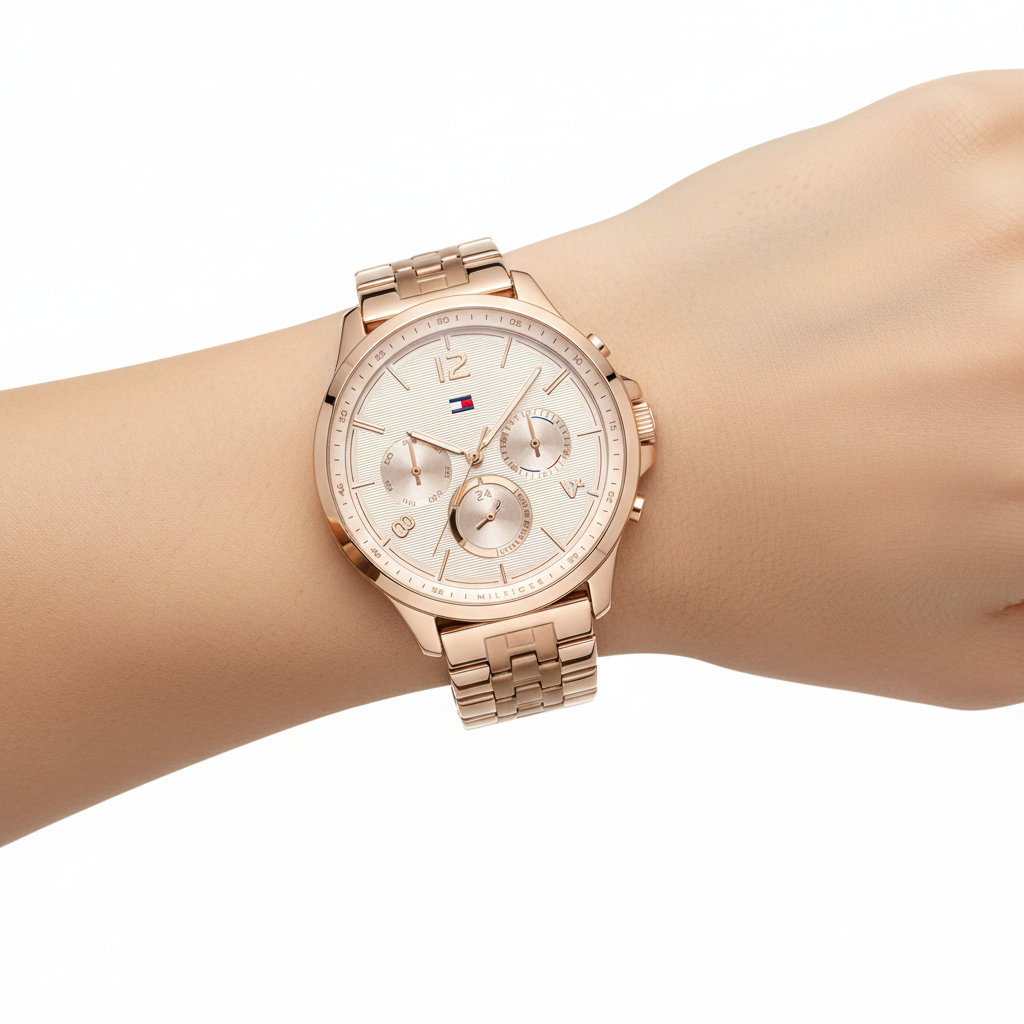 Tommy Hilfiger Multifunction Rose Gold Tone Watch ⌚✨🏙️