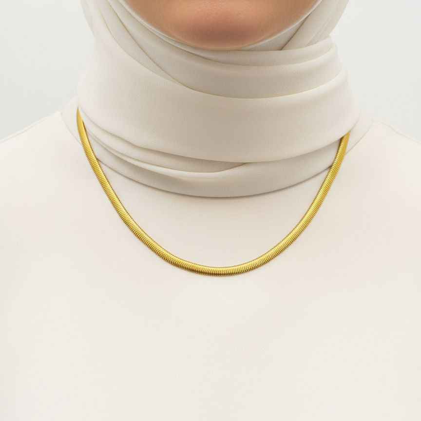 Miss Jewelry Elegant Gold Snake Chain Necklace 🐍✨💎