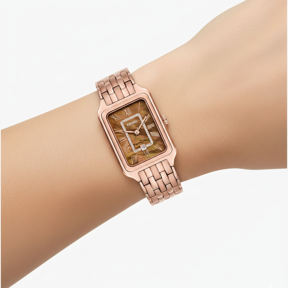 ⌚ Fossil Rose Gold Rectangular Mother-of-Pearl Watch ✨💎