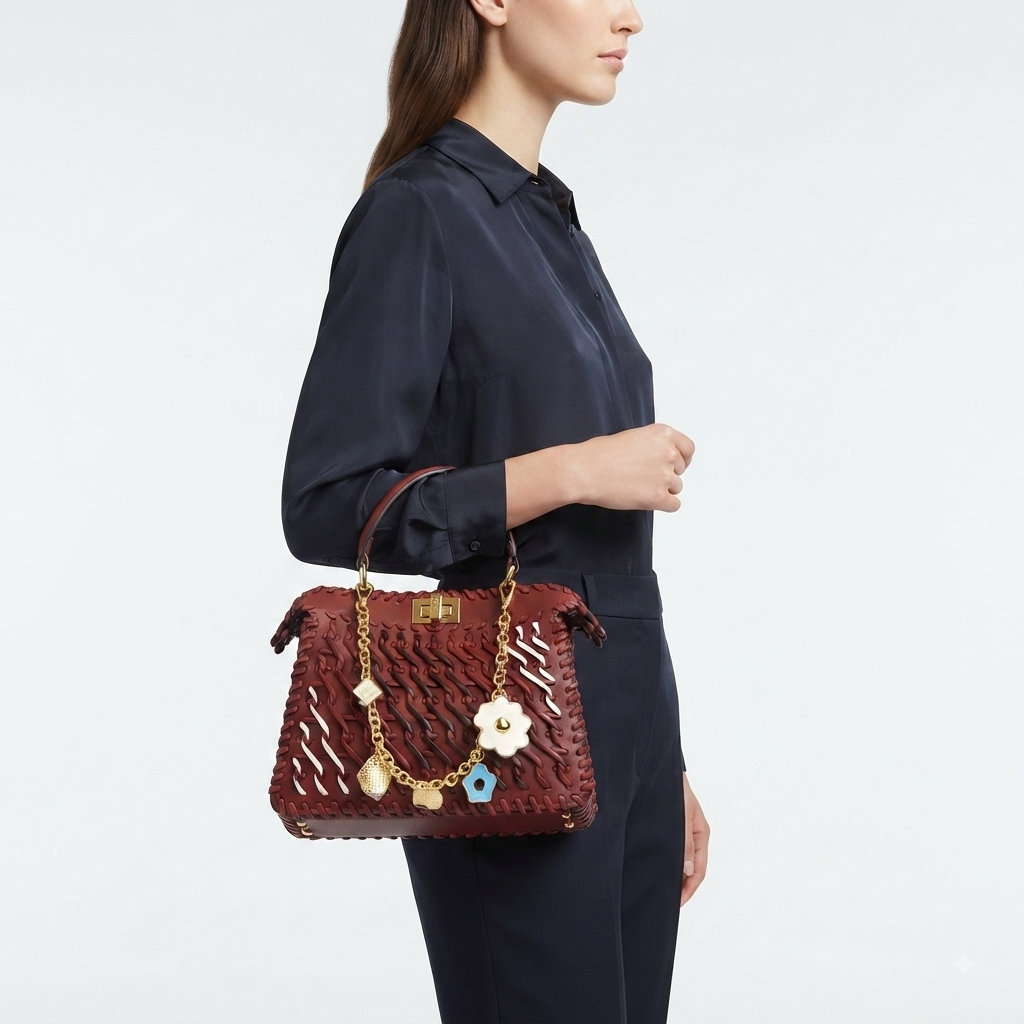 Fendi Mirror Original Woven Chain Handbag