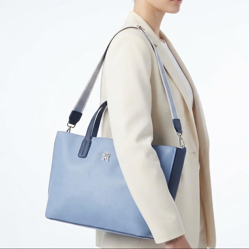 Tommy Hilfiger Mirror Original Light Blue Crossbody Tote Bag