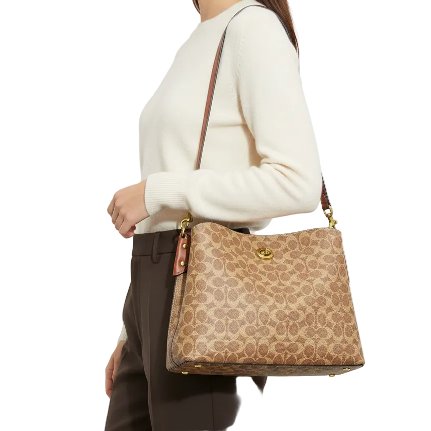 Coach Willow Shoulder Bag in Signature Canvas 👜✨🤎