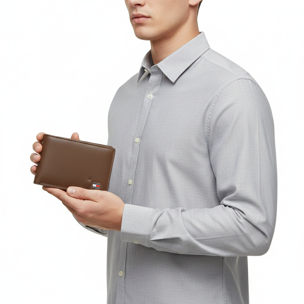 💼 Tommy Hilfiger Classic Brown Passcase Wallet 🇺🇸