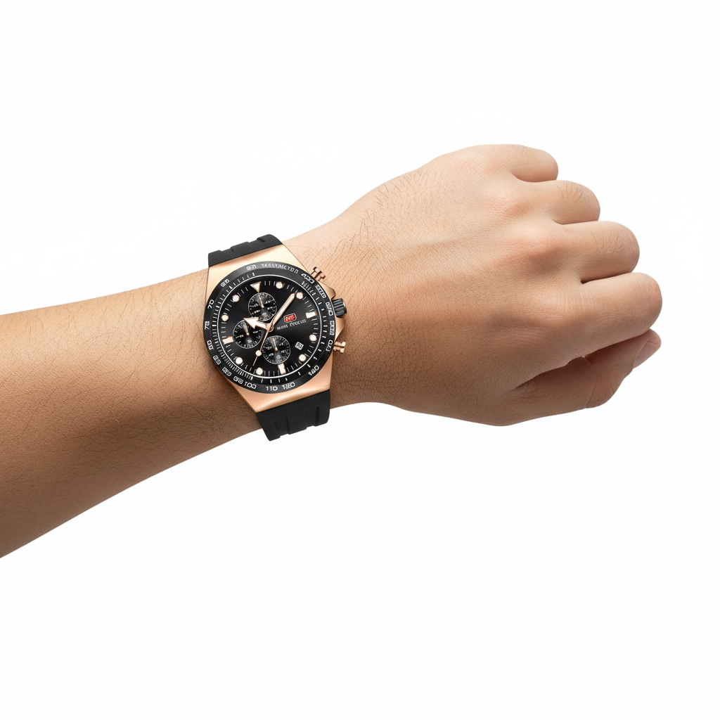 MINI FOCUS Rose Gold Sport Chronograph Watch ⌚✨🏆