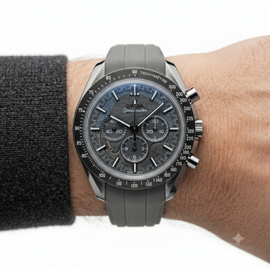 Omega Speedmaster Chronograph with Grey Rubber Strap