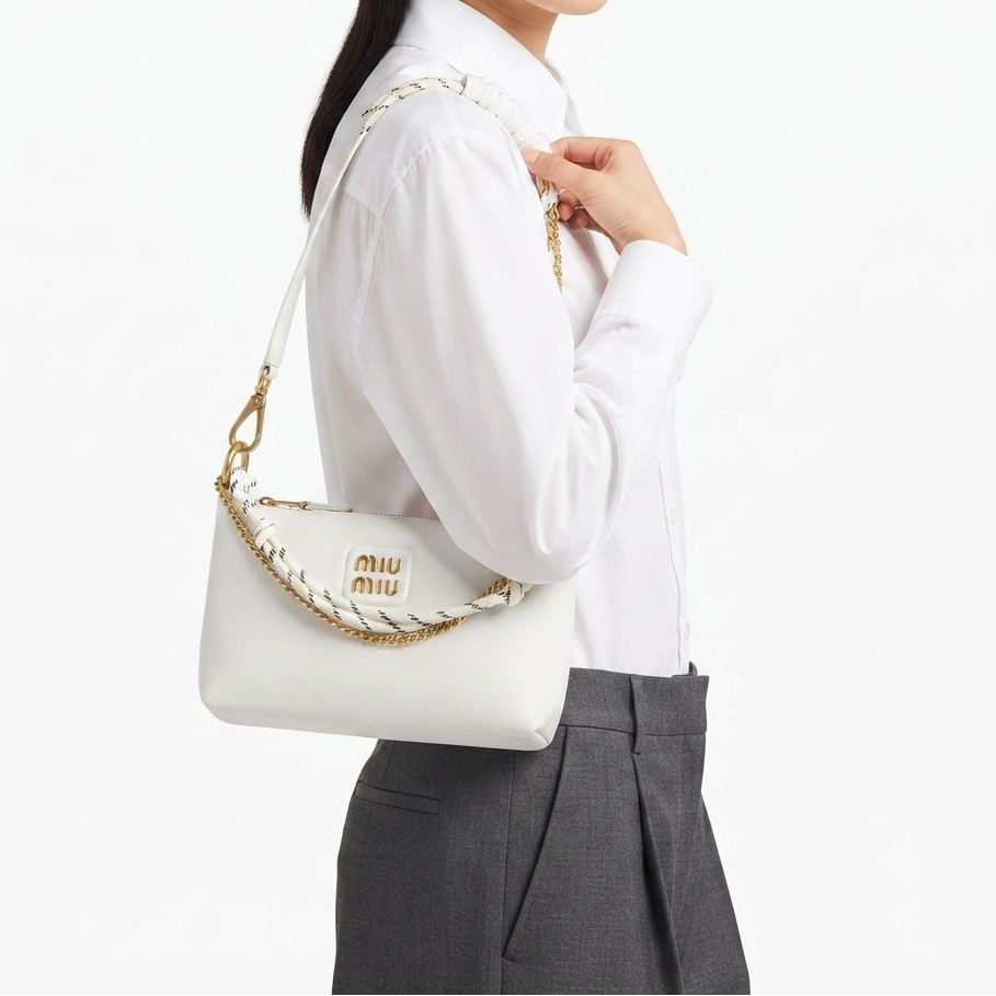 Miu Miu Signature Chain and Rope Detail Shoulder Bag