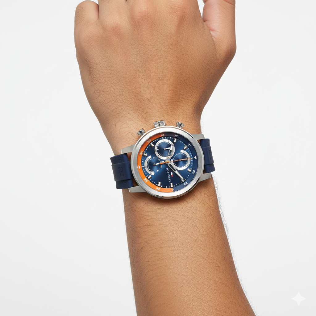 Tommy Hilfiger Men's Multi-Dial Sport Watch with Navy Silicone Strap ⌚️👔🌊