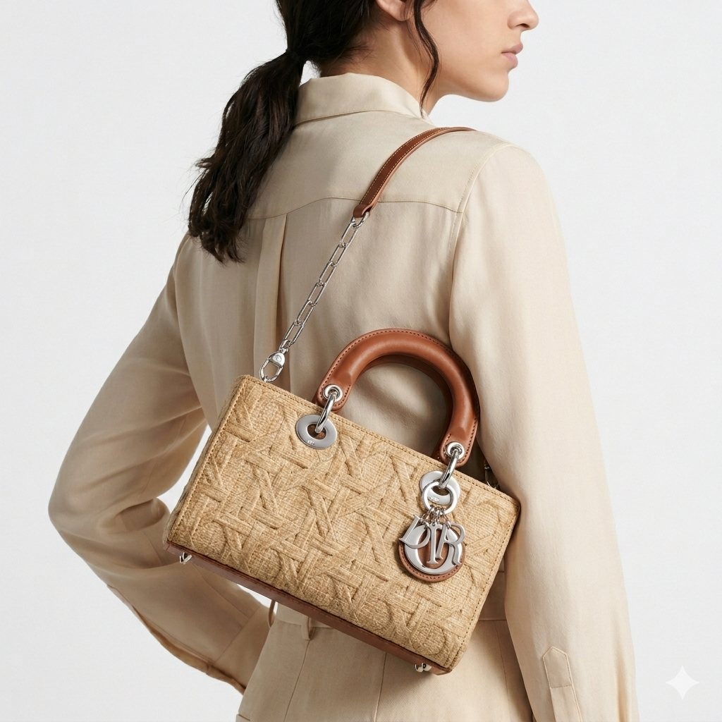 Christian Dior Lady D-Joy Micro Bag in Cannage Raffia 👜✨🌿