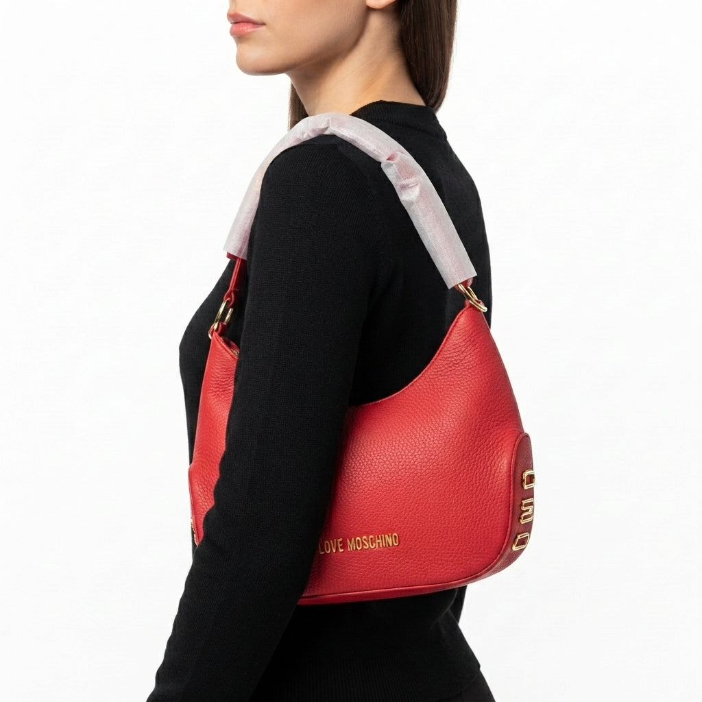 Love Moschino Signature Logo Handbag with Gold Tone Hardware