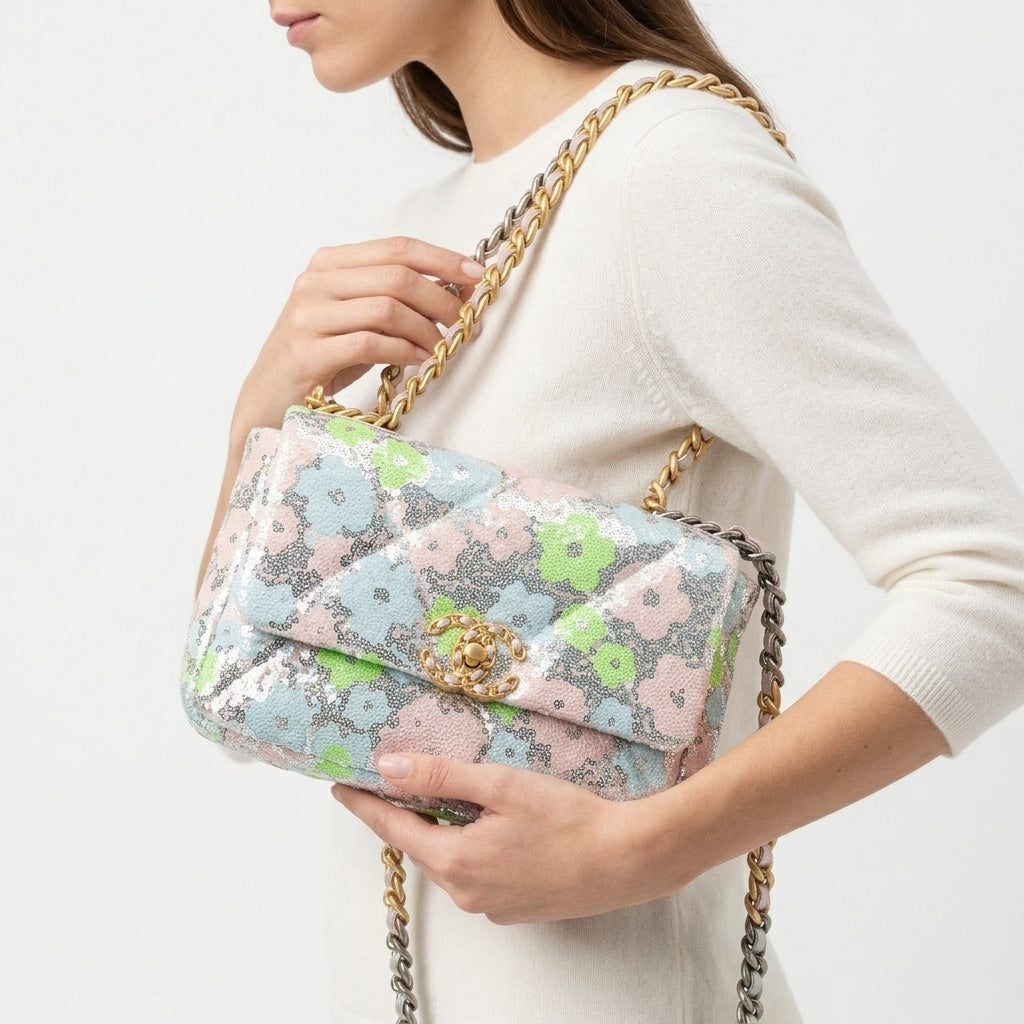 Chanel Mirror Original Multi Color Sequin Crossbody Bag