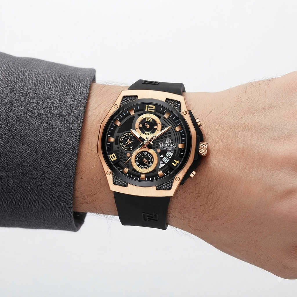 NAVIFORCE Sport Chronograph with Durable Silicone Strap