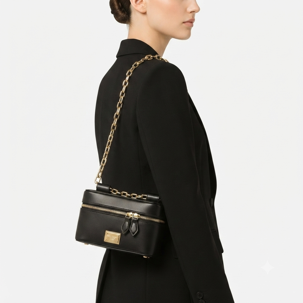Dolce & Gabbana Vanity Box Bag with Gold Chain Strap